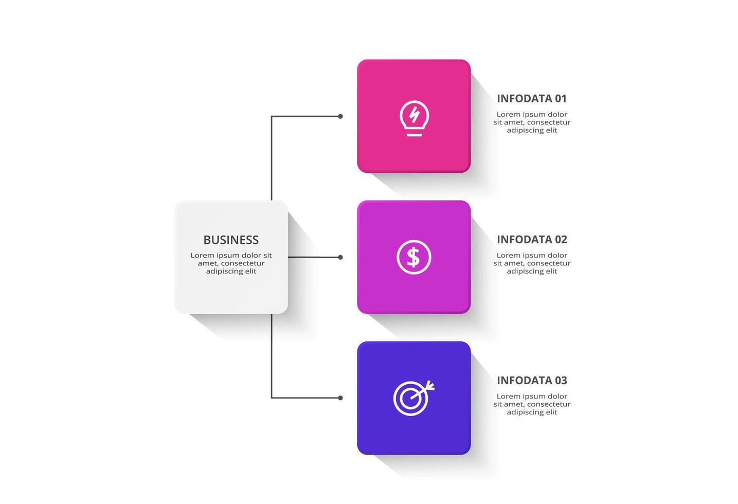 Creative concept for infographic with 3 steps, options, parts or processes. Business data visualization. vector