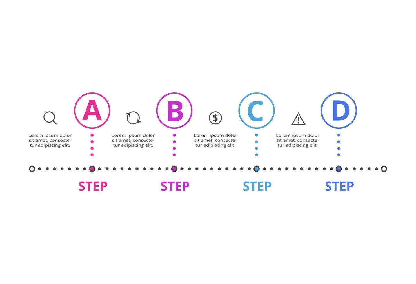 Creative concept for infographic with 4 steps, options, parts or processes. Business data visualization. vector