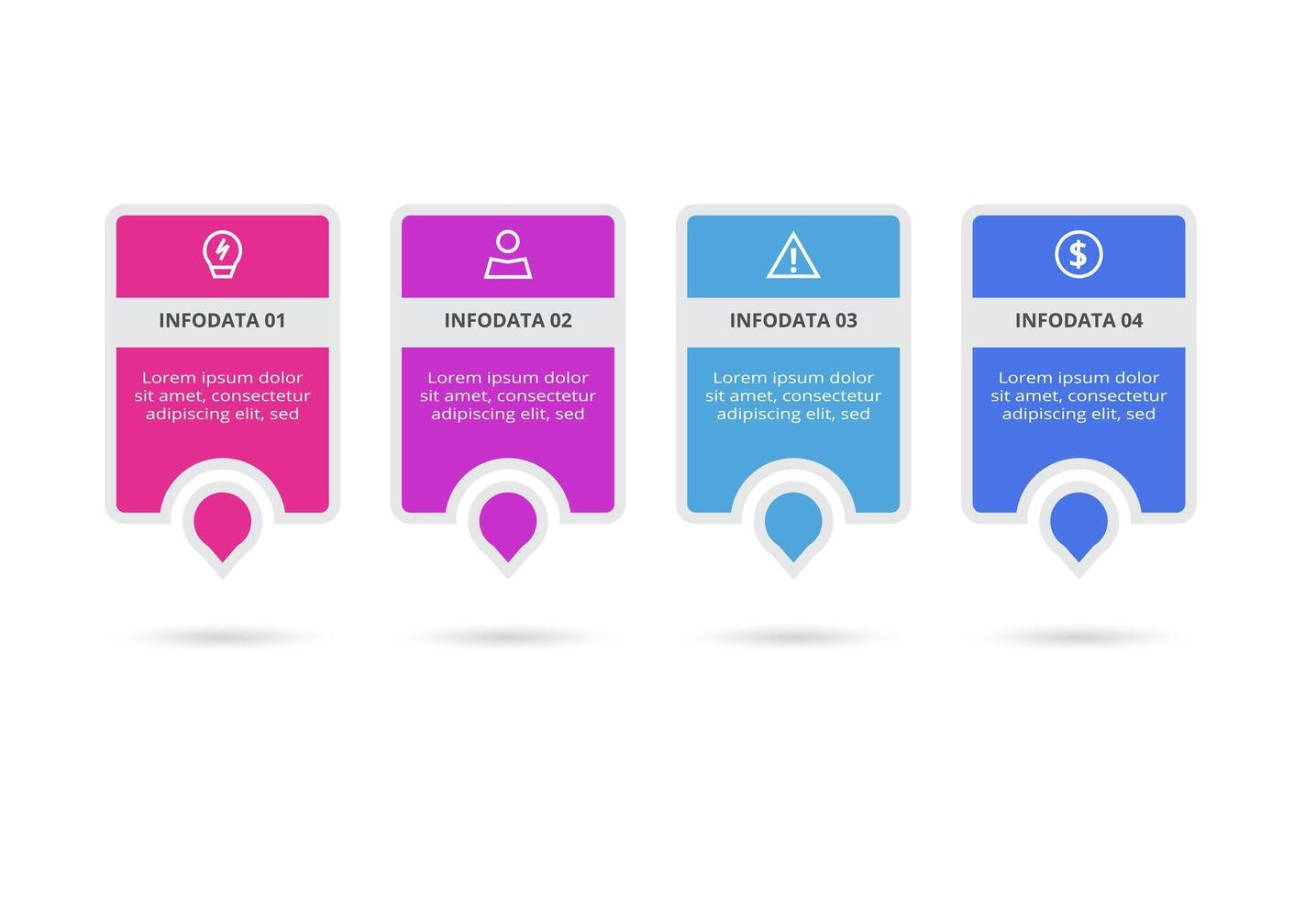 Creative concept for infographic with 4 steps, options, parts or processes. Business data visualization. vector