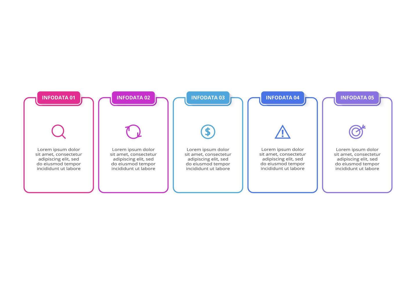 Creative concept for infographic with 5 steps, options, parts or processes. Business data visualization. vector