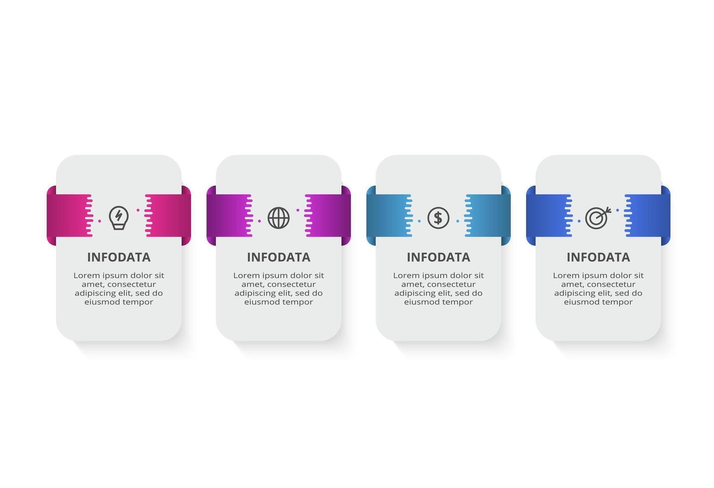 Creative concept for infographic with 4 steps, options, parts or processes. Business data visualization. vector