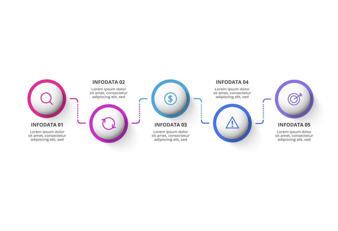 Creative concept for infographic with 5 steps, options, parts or processes. Business data visualization. vector