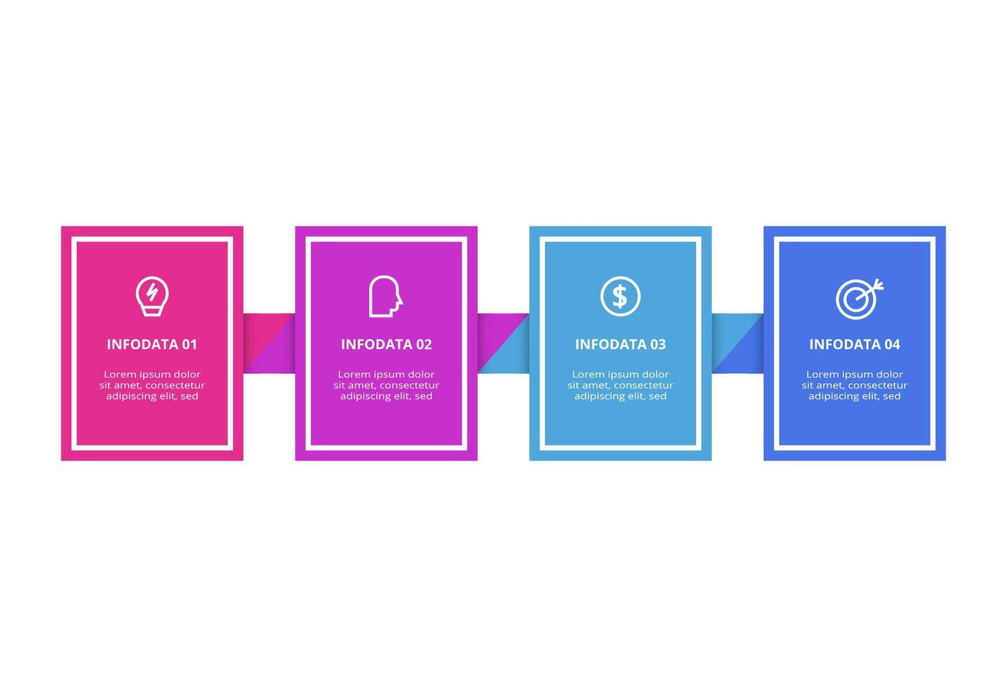 Creative concept for infographic with 4 steps, options, parts or processes. Business data visualization. vector