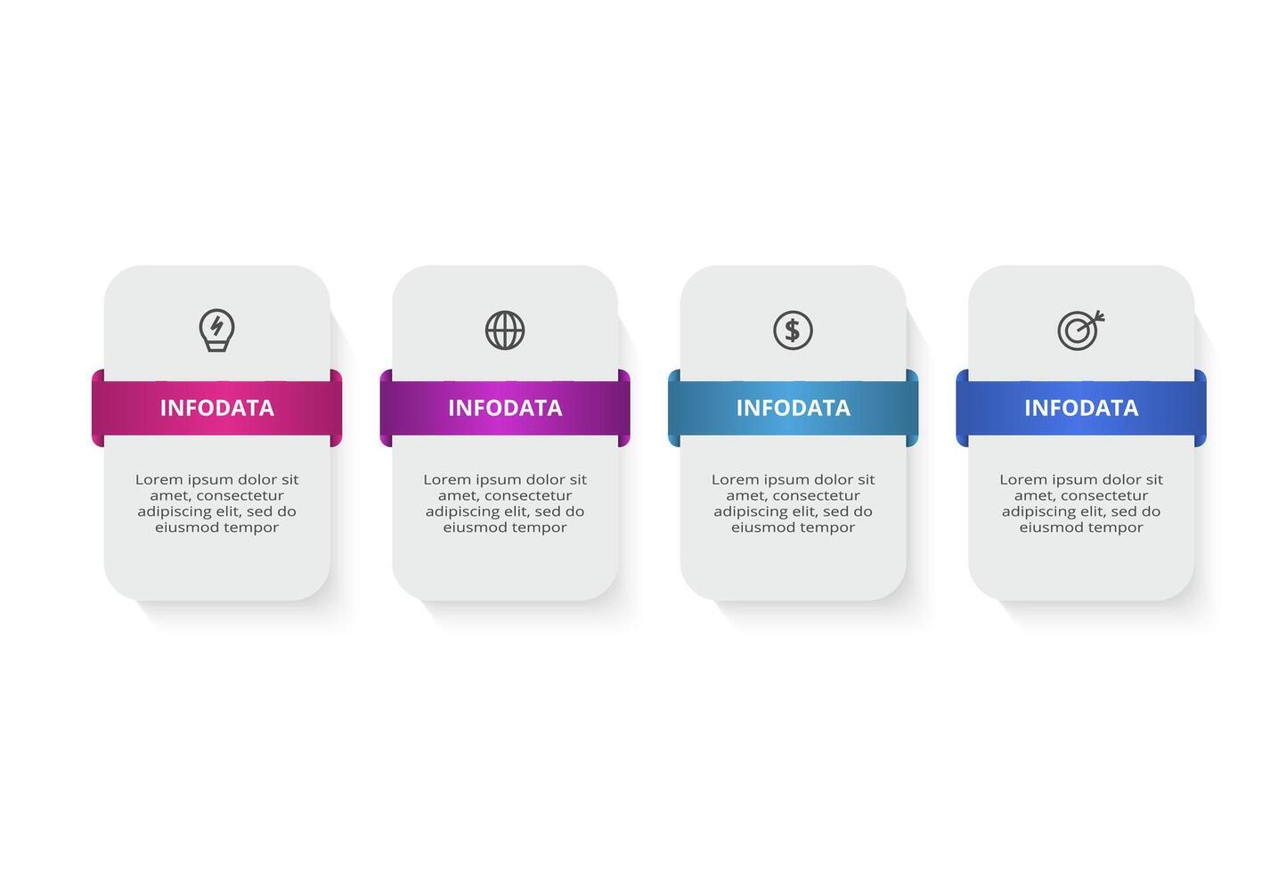 Creative concept for infographic with 4 steps, options, parts or processes. Business data visualization. vector