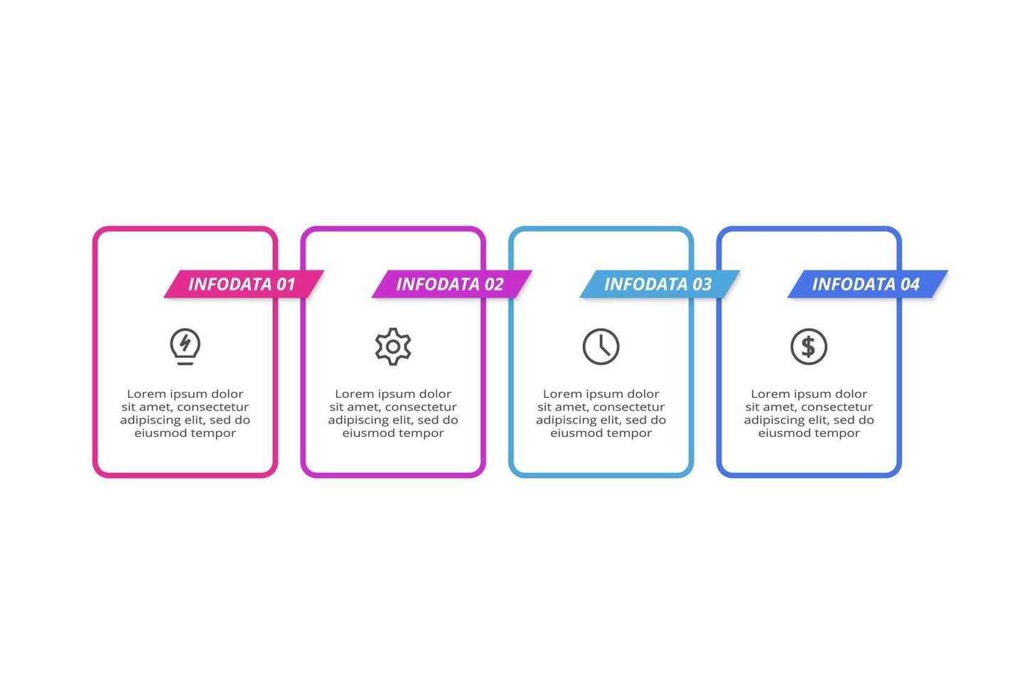 Creative concept for infographic with 4 steps, options, parts or processes. Business data visualization. vector