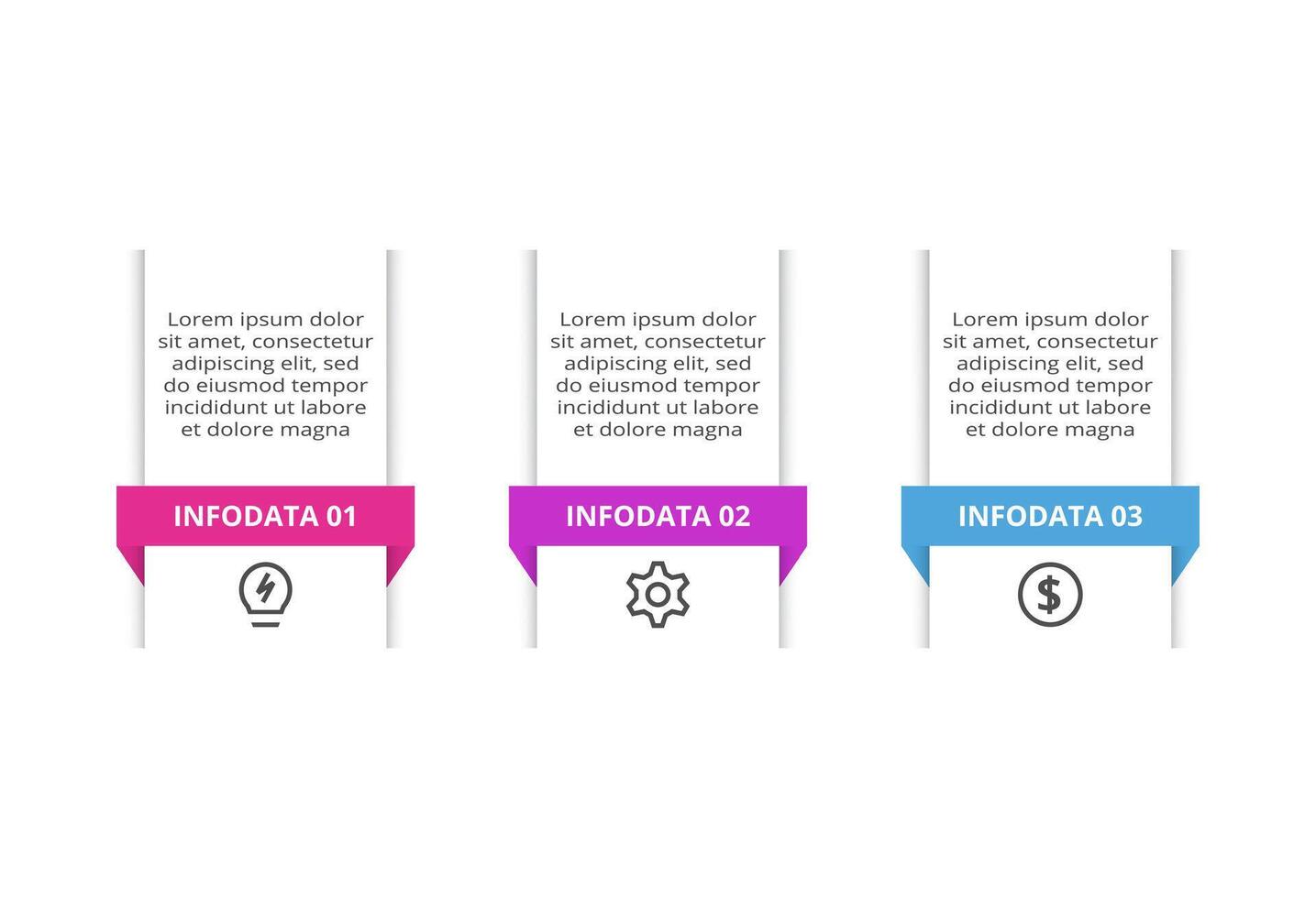 Creative concept for infographic with 3 steps, options, parts or processes. Business data visualization. vector