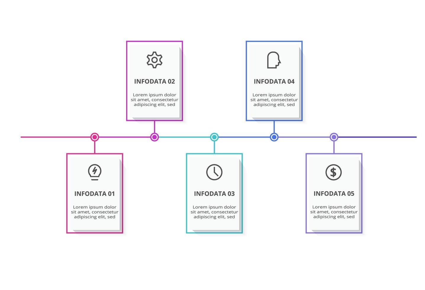 Creative concept for infographic with 5 steps, options, parts or processes. Business data visualization. vector