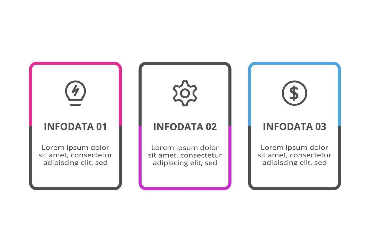 Creative concept for infographic with 3 steps, options, parts or processes. Business data visualization. vector