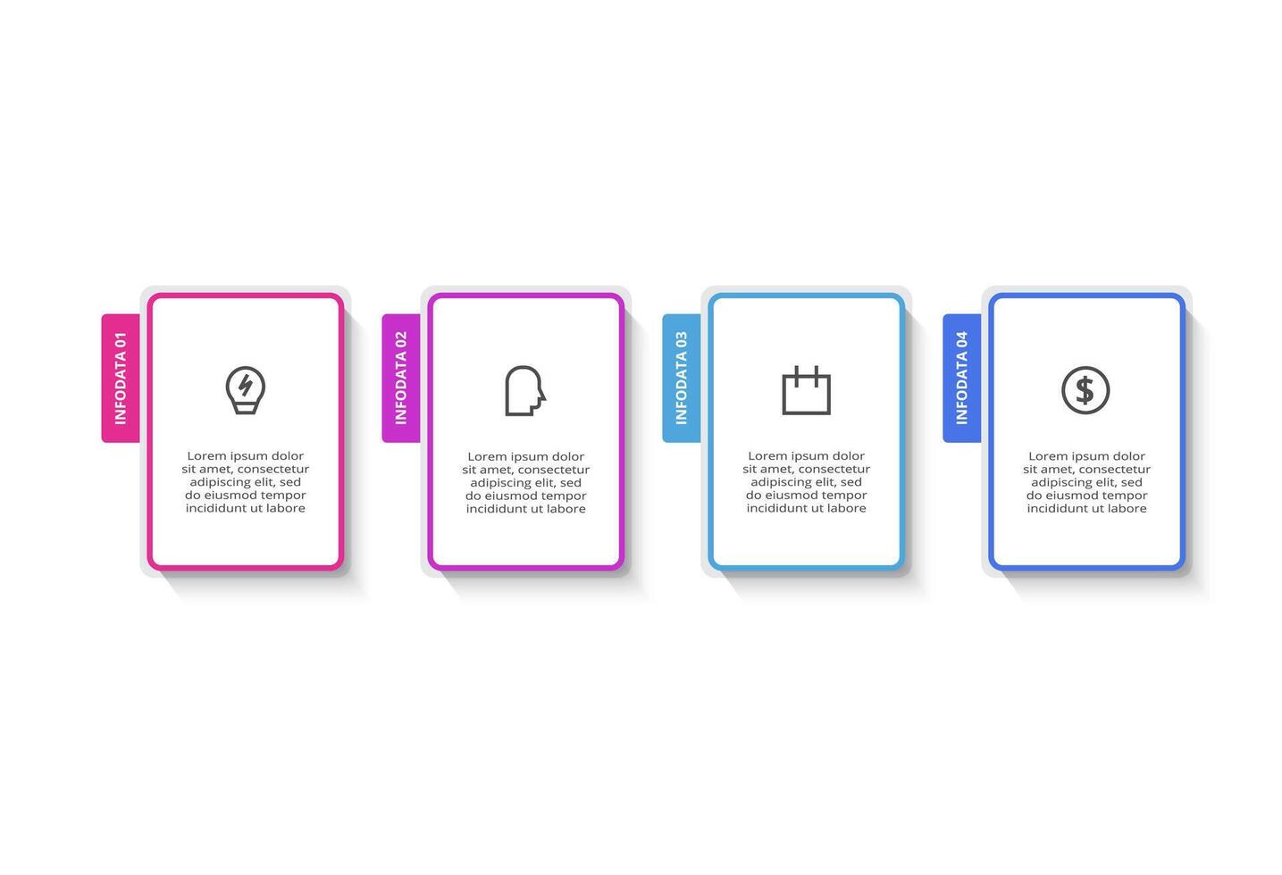 Creative concept for infographic with 4 steps, options, parts or processes. Business data visualization. vector
