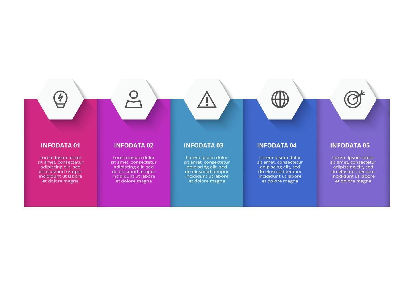 Creative concept for infographic with 5 steps, options, parts or processes. Business data visualization. vector