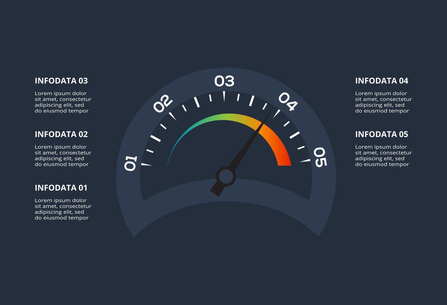 Creative dark infographic with 5 elements template for web on a black background, business, presentation. vector