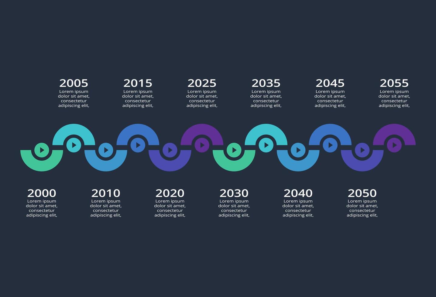 Creative dark infographic with 12 elements template for web on a black background, business, presentation. vector