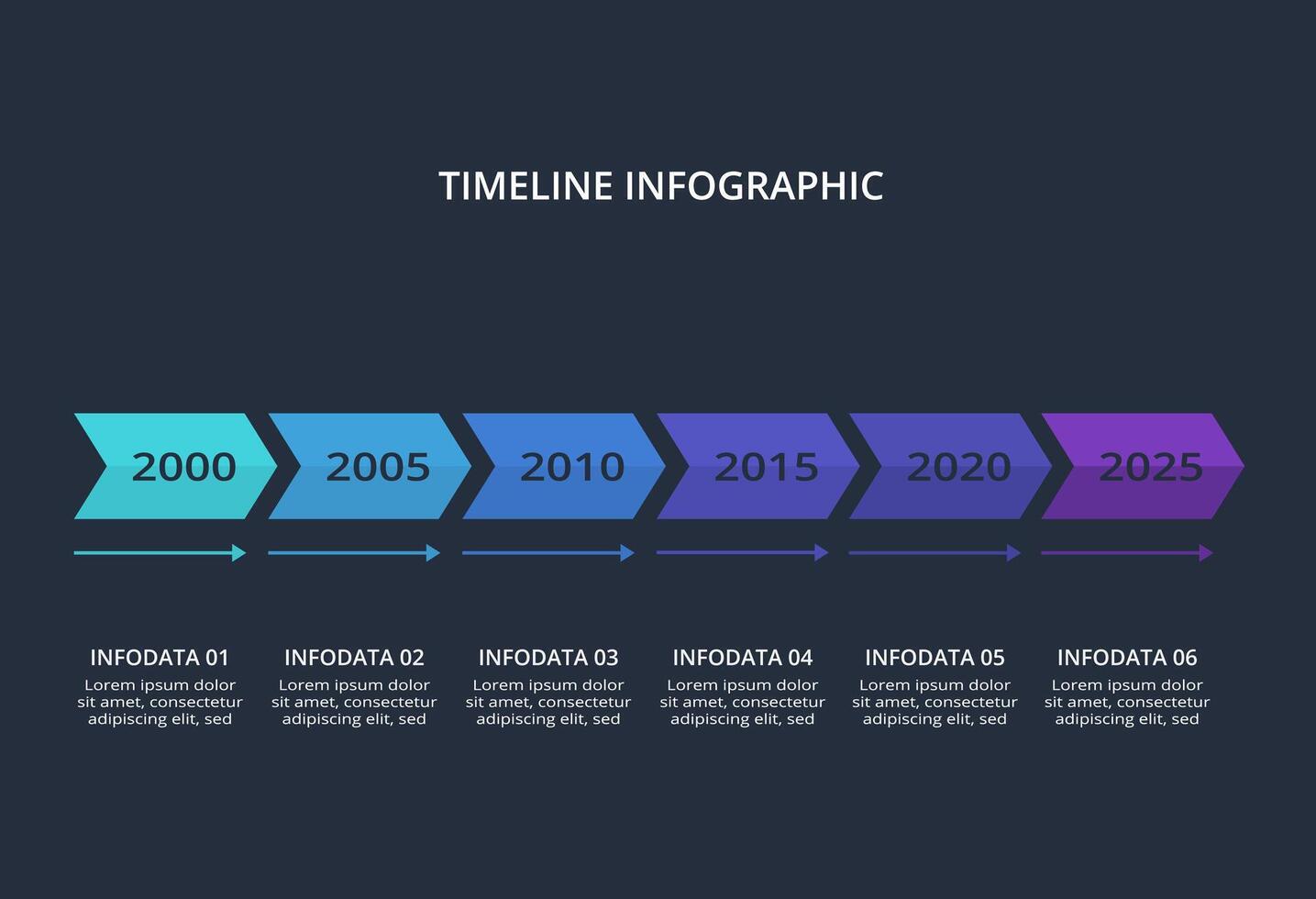 Creative dark infographic with 6 elements template for web on a black background, business, presentation. vector