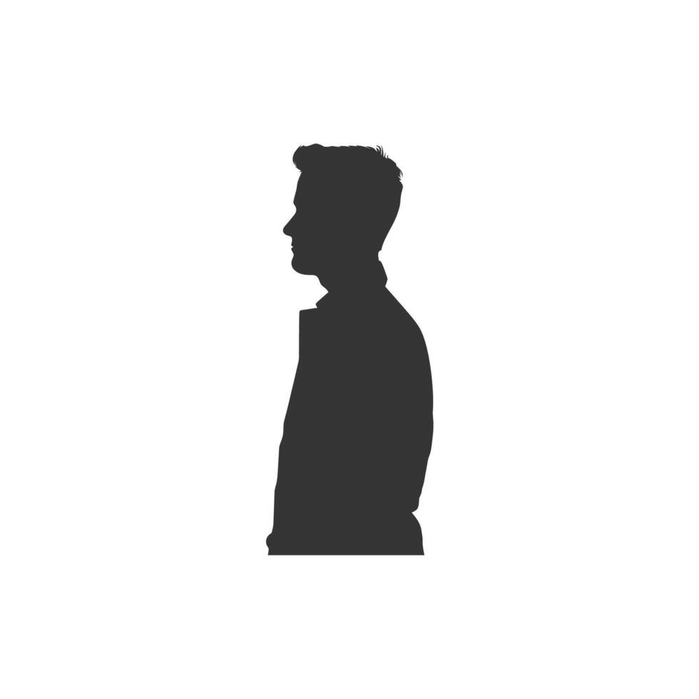 Male Silhouette Profile in Suit. icon design. vector