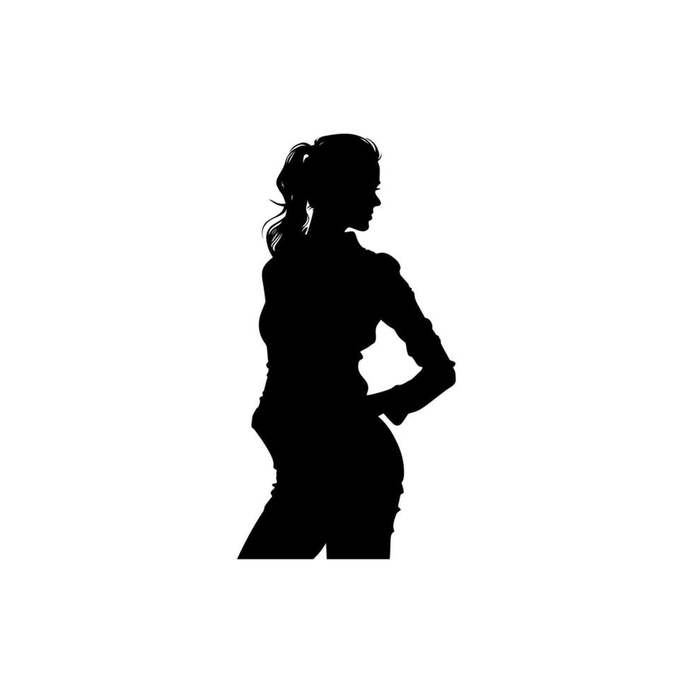 Female Silhouette in Profile Pose. icon design. vector