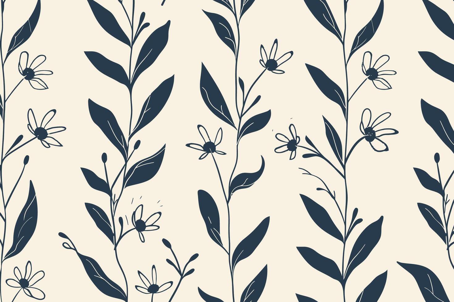 Floral Silhouette Pattern with Delicate Flowers. icon design. vector