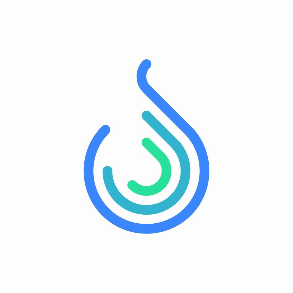 abstract water drop line logo vector