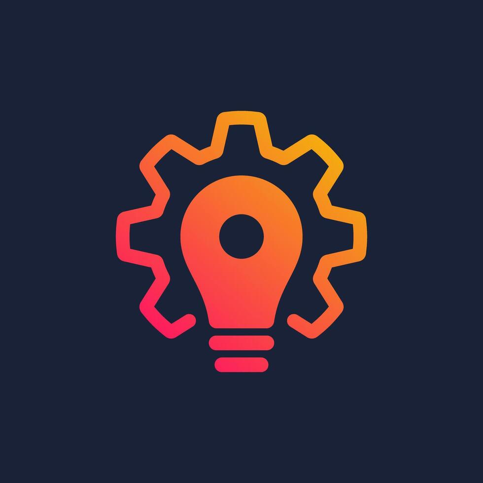 gear lamp logo design template vector