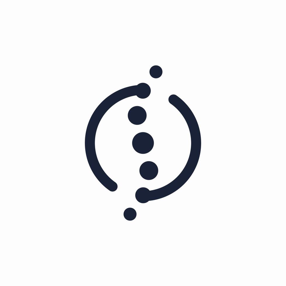 abstract spine logo with circle shape vector