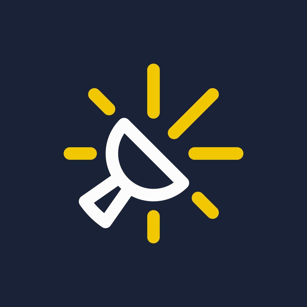 abstract flashlight logo with starburst lines vector