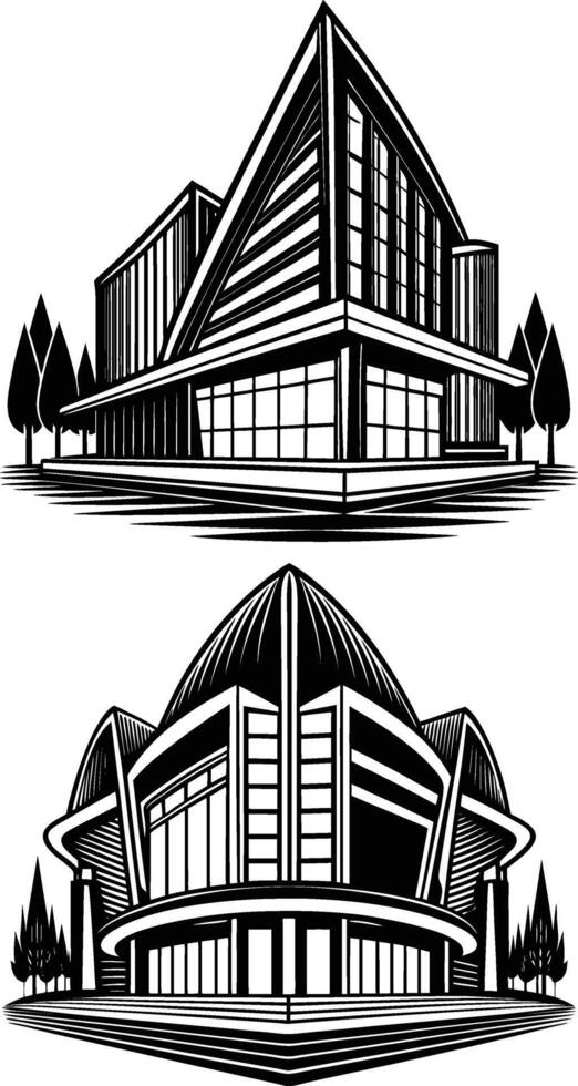 Building silhouette art vector