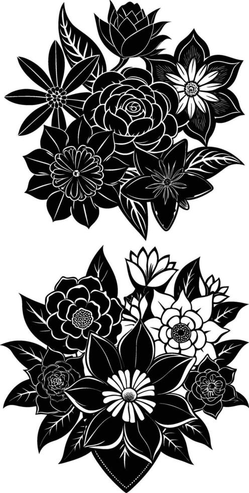 Silhouette Flower art vector