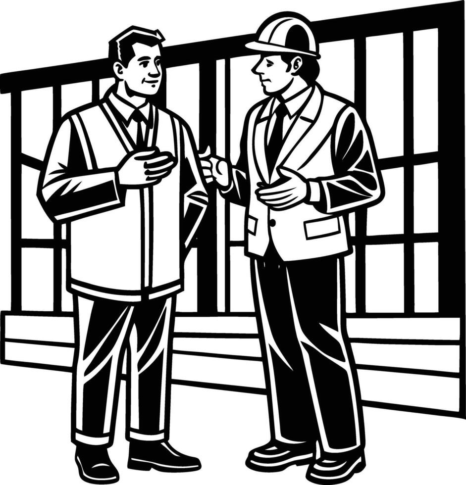 Business people is talking silhouette vector
