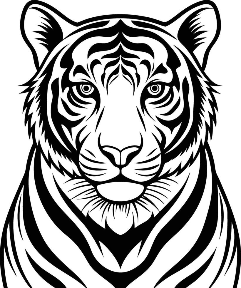 Tiger head silhouette illustration vector
