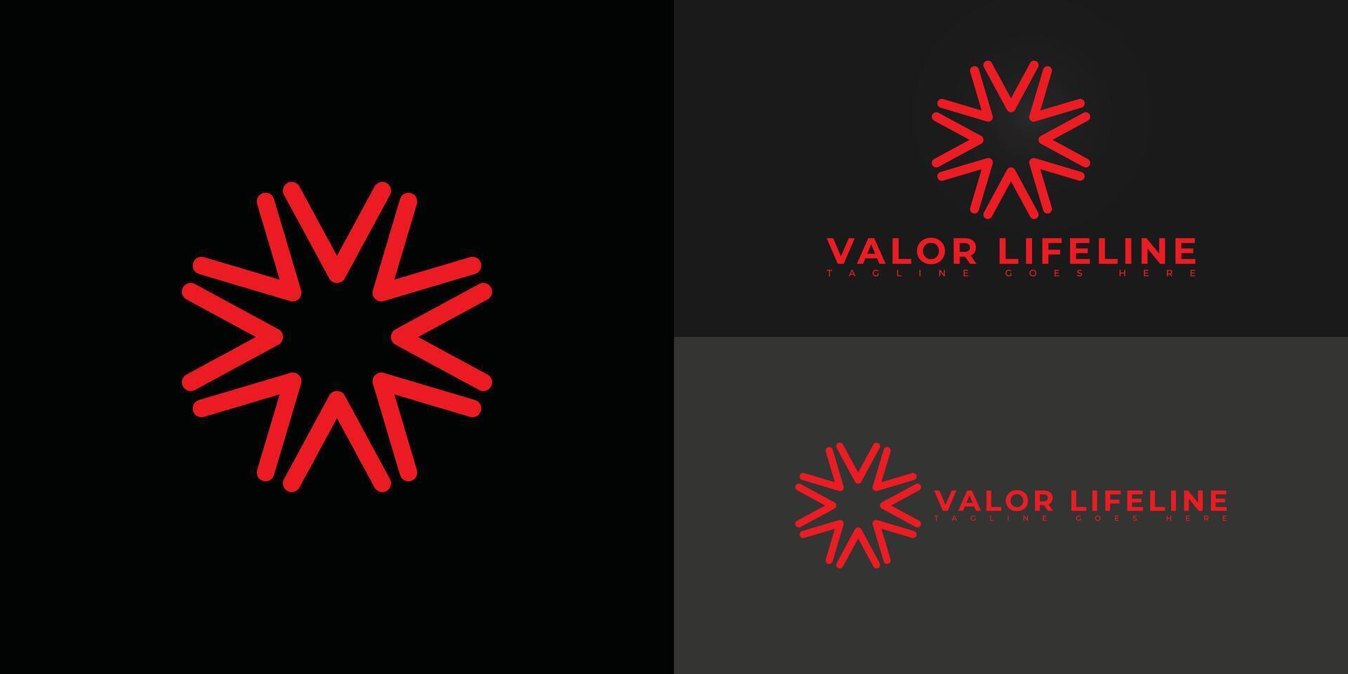 Abstract initial letter VL or LV in red color isolated on multiple background colors. The logo is suitable for ambulance company logo design inspiration templates. vector