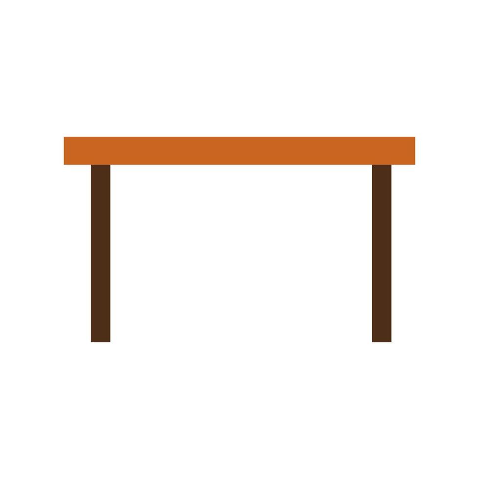 Simple wooden table with a natural finish placed on a white background in a minimalistic style vector