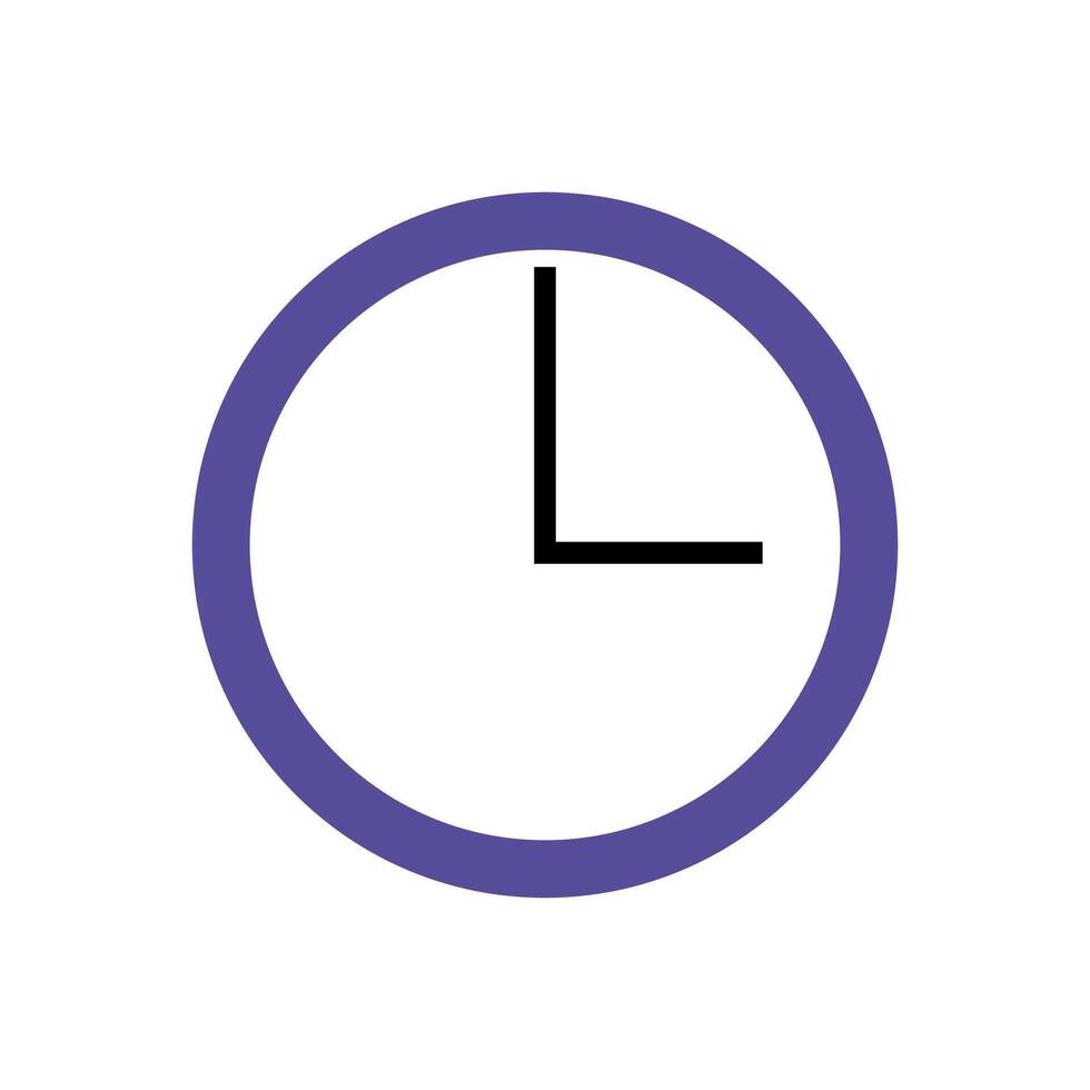 A simple clock design featuring a purple circular border vector
