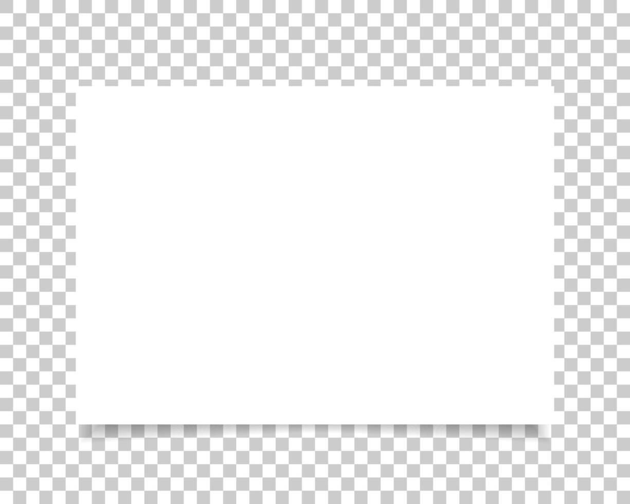 paper format A4 size with realistic shadow. White blank page isolated on background. Mock up template. vector