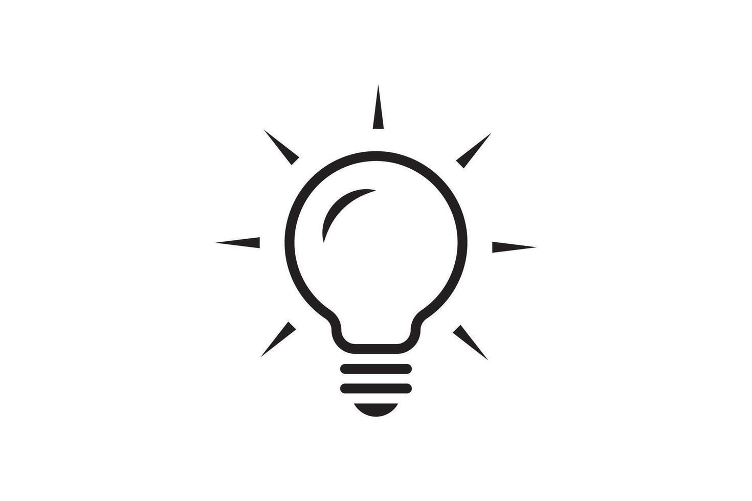 Idea symbol creative concept. Light bulb light icon. Power and energy sign. vector