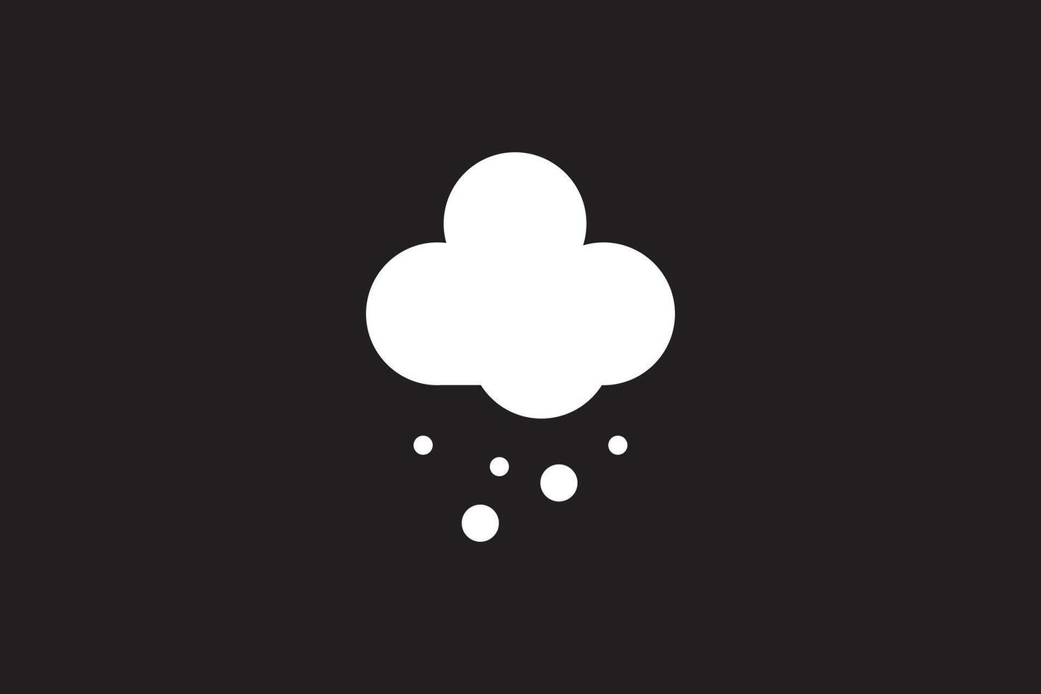 Snowy cloud at winter icon. Snow weather symbol vector