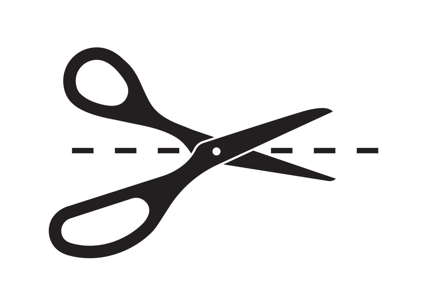 Cutting line by scissors icon. Separation paper sign. Trim coupone symbol. vector