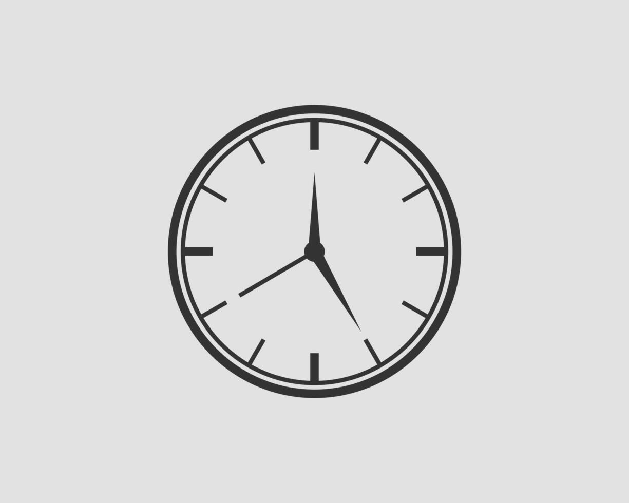 Clock icon . Flat design element watch isolated on white background. vector
