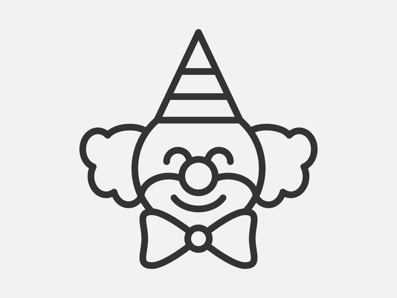Clown toy icon on white background. Line style illustration. vector