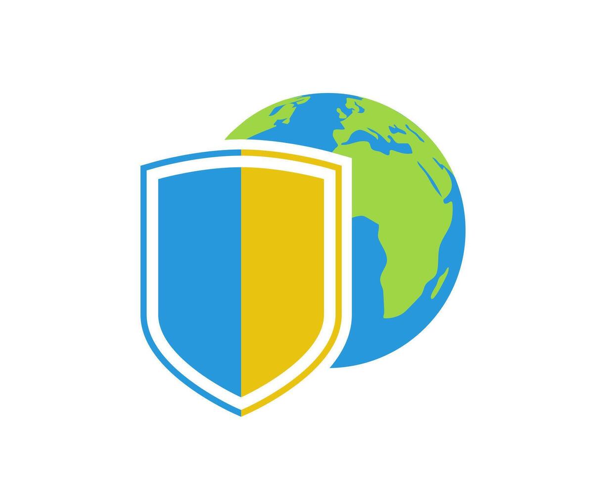 Ukrainian shield, a symbol of the protection of freedom and democracy in the world. Stop the war in Ukraine. vector