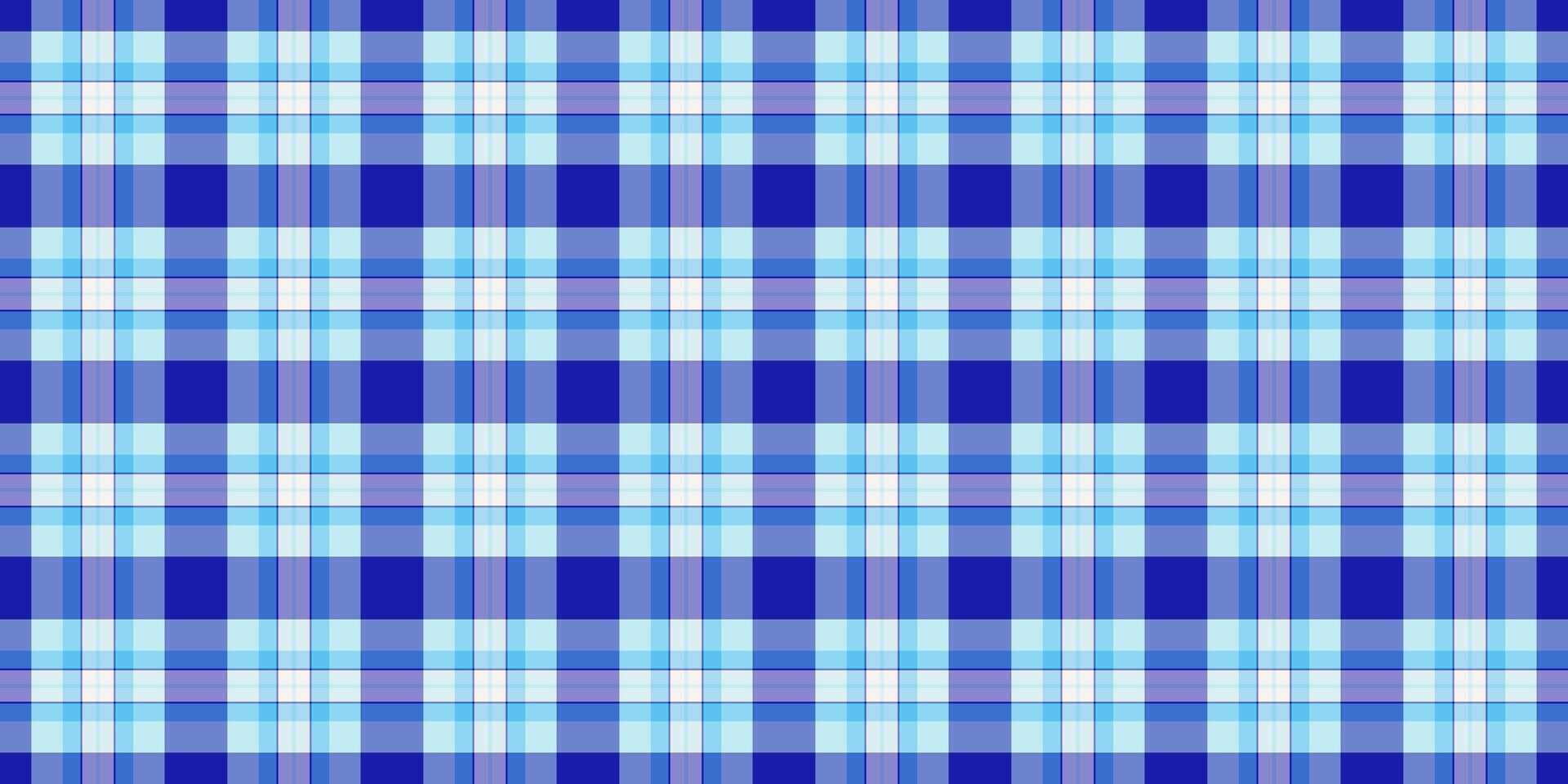 Nostalgic fabric pattern, trousers texture textile check. Warm background plaid tartan seamless in blue and cyan colors. vector