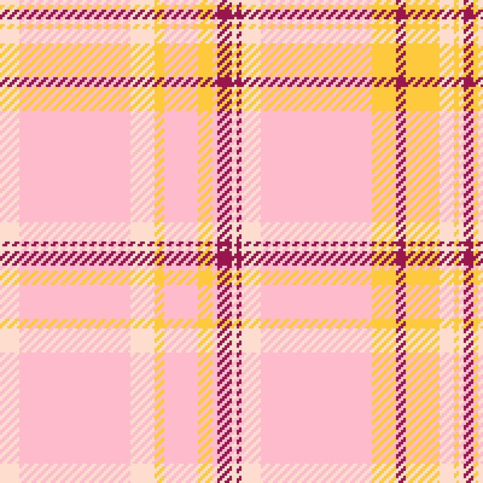 Picture plaid pattern textile, identity seamless tartan fabric. Close-up texture background check in pink and light colors. vector