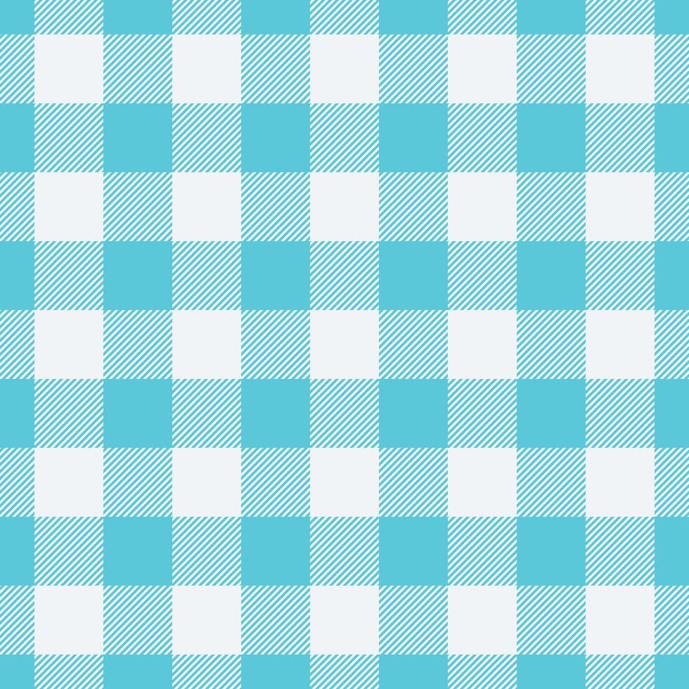 Thanksgiving plaid background seamless, woman fabric check. Anniversary textile pattern tartan texture in cyan and white colors. vector