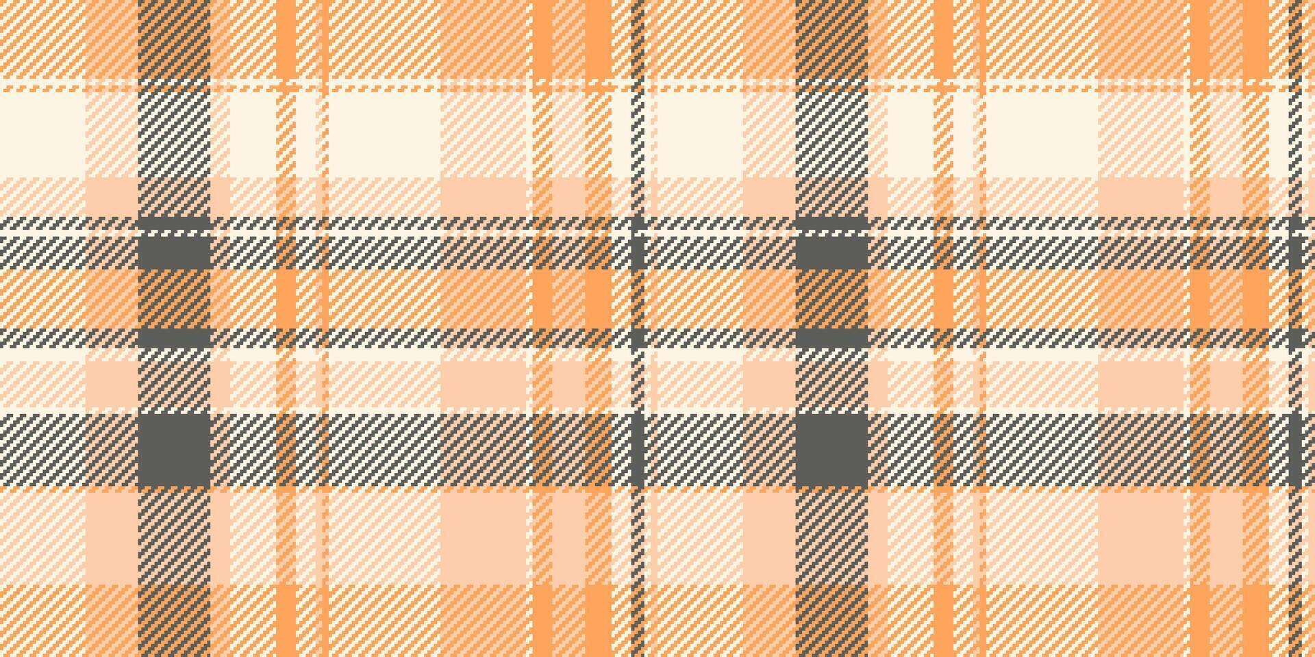 Nobility textile fabric, ceremony pattern background texture. Funky plaid check seamless tartan in orange and old lace colors. vector