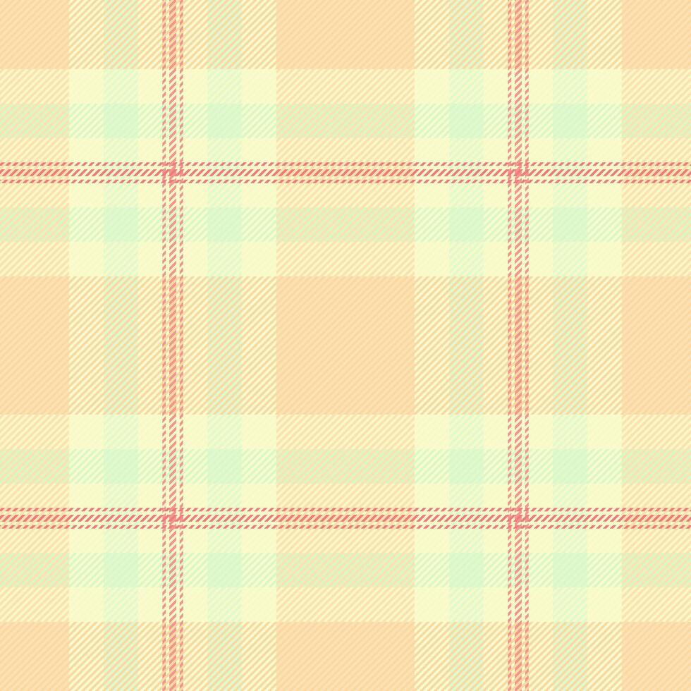 Christmas ornament textile check background, kind texture seamless pattern. Decoration tartan plaid fabric in light and moccasin colors. vector