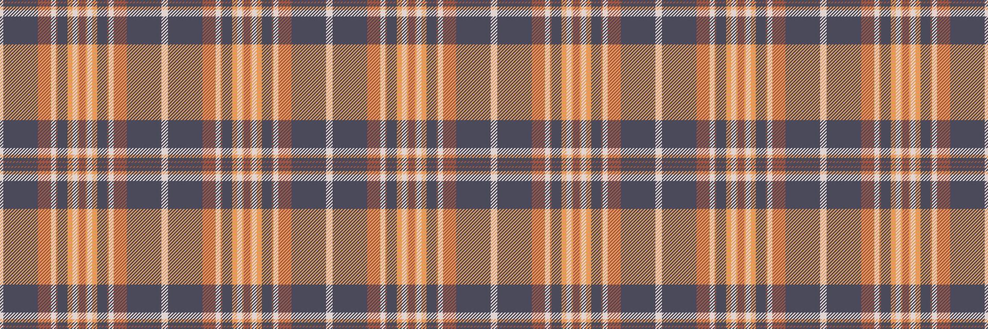 Shape textile pattern texture, outfit fabric tartan check. Horizontal seamless plaid background in pastel and orange colors. vector