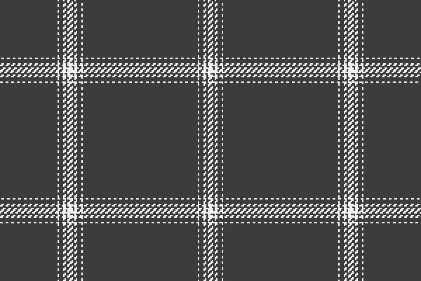 Covering fabric texture background, glen tartan textile. Canvas check pattern seamless plaid in grey and white colors. vector