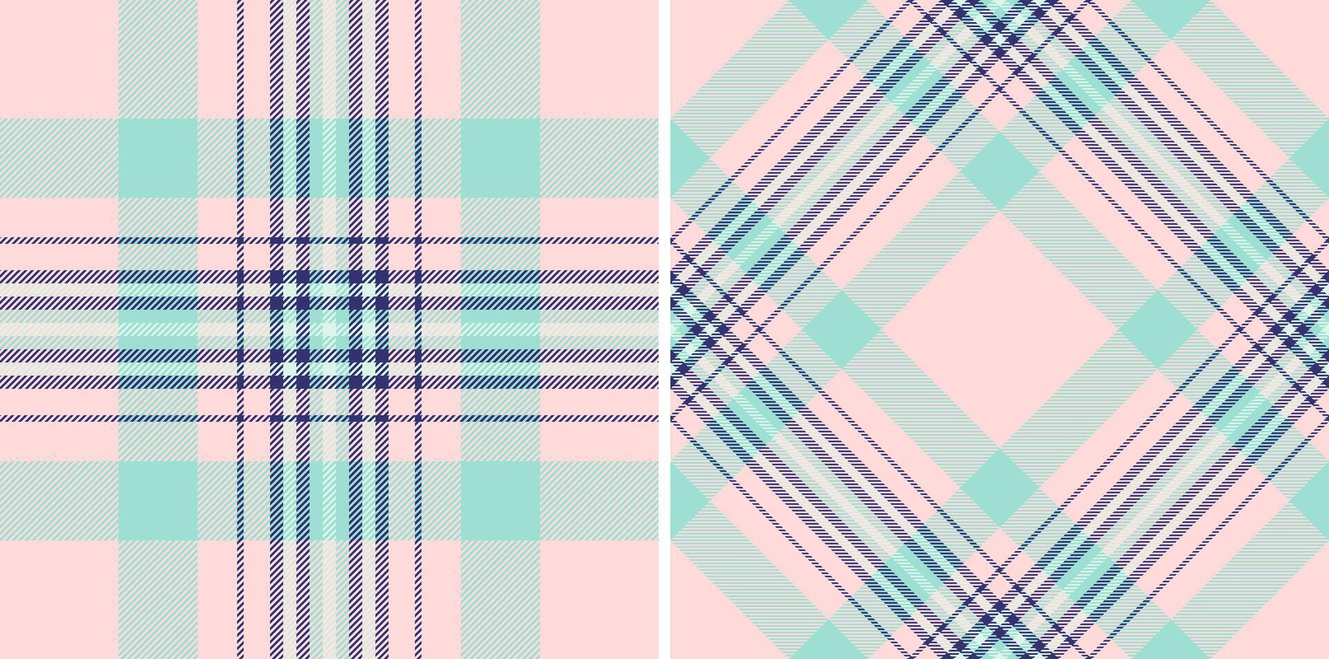 tartan plaid of seamless texture fabric with a textile check pattern background. Set in kids colors for Easter celebration ideas. vector