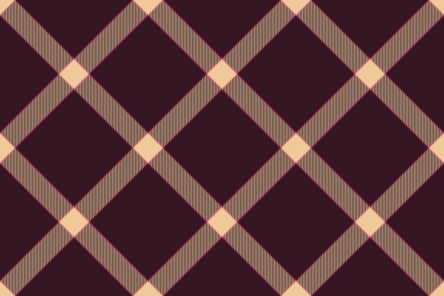 Customer plaid fabric, strip tartan texture textile. Xmas seamless check pattern background in dark and orange colors. vector