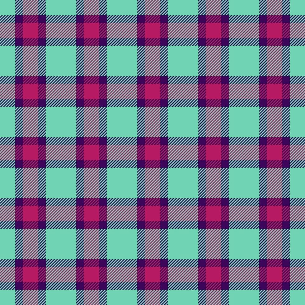 Fashion tartan seamless fabric, give texture background plaid. Paper textile pattern check in teal and violet colors. vector