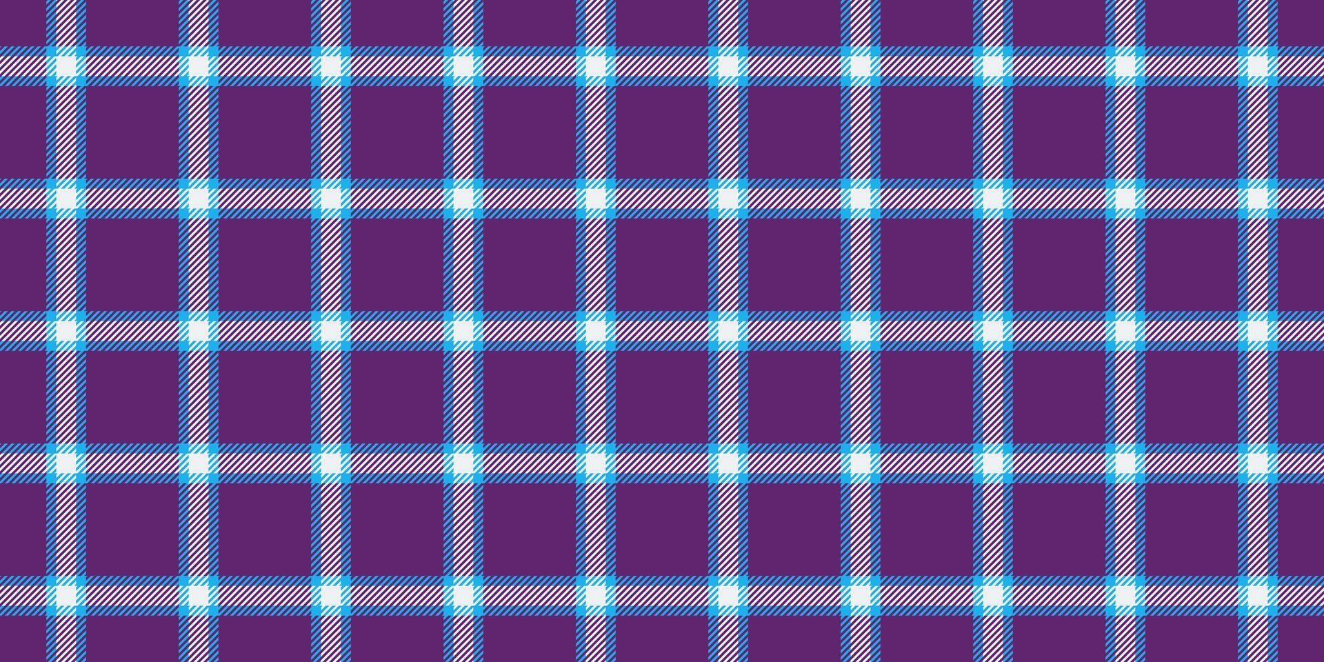 Halftone fabric tartan texture, classy seamless background. Harmony pattern check plaid textile in purple and cyan colors. vector