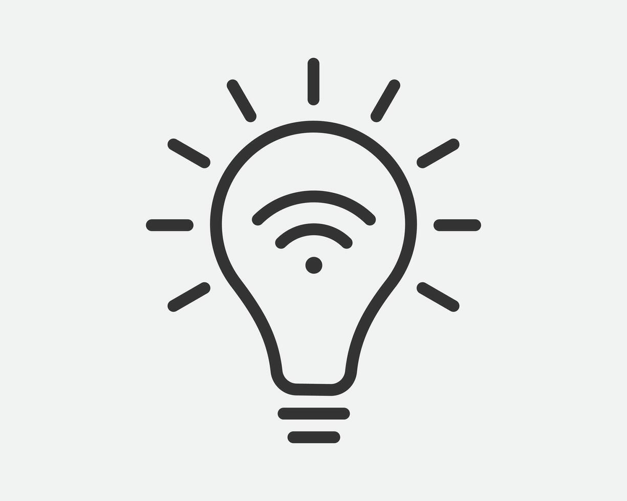 Light dimmer icon line trendy design. Electricity lamp saving energy sign. Black and white flat style. vector